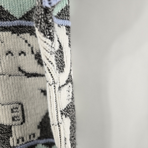 Arielle Vintage Dancing Elephants Happy Smiling VTG Hearts 80s 90s Sweater Sz M - Picture 5 of 10